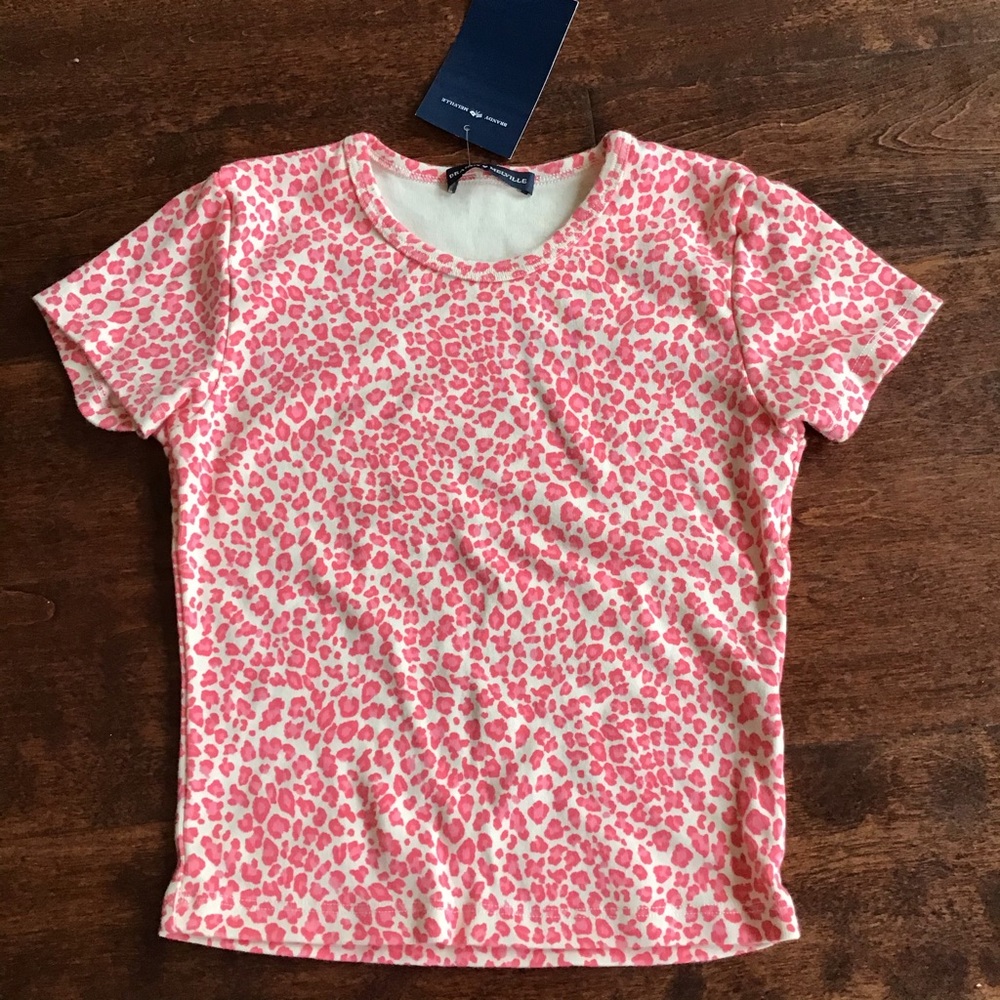 brandy melville pink cheetah ashlyn top